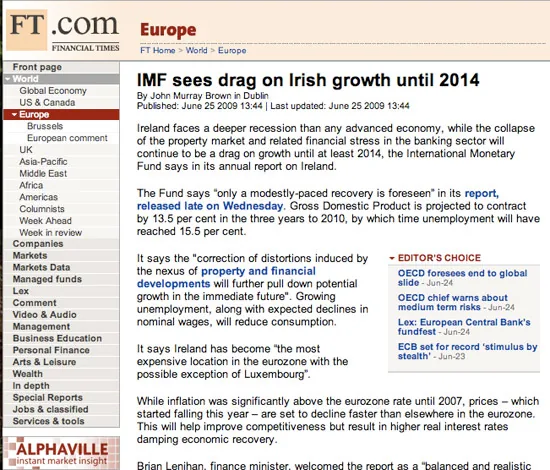 “Financial Times”, 25 iyun 2009-cu il